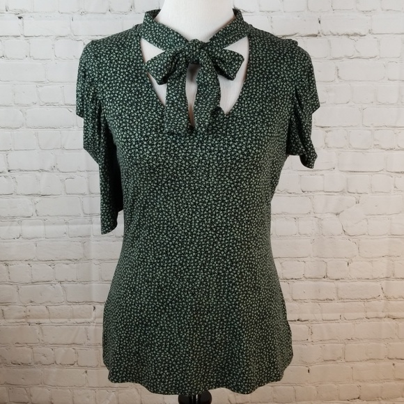 Anthropologie Tops - Postmark for Anthropologie floral tie neck